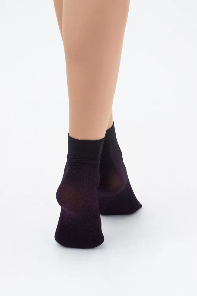 Шкарпетки жіночі короткі блискучі Shiny Giulia (shiny pink metallic)