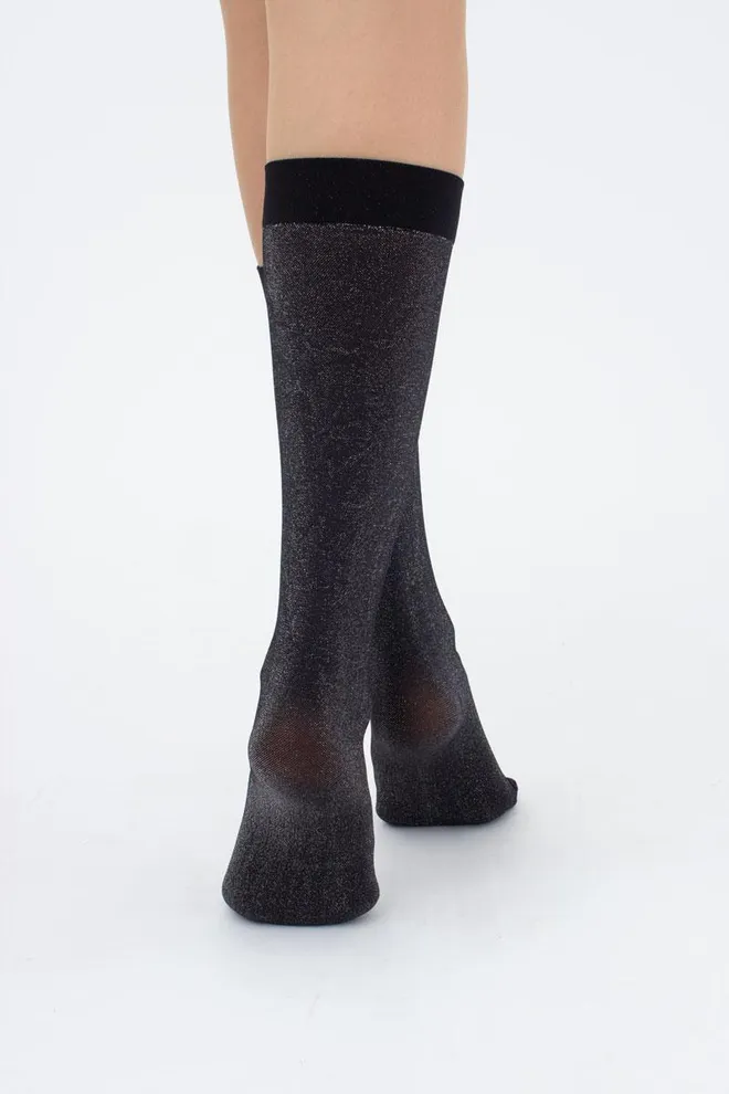 Жіночі блискучі гольфи Shiny Giulia (dark silver metallic)