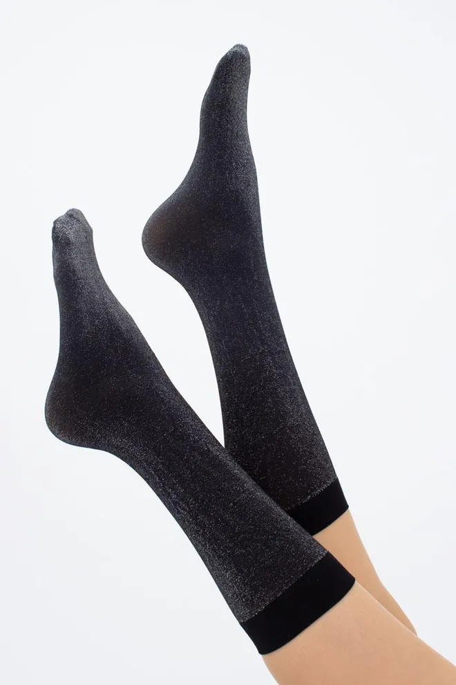 Жіночі блискучі гольфи Shiny Giulia (dark silver metallic)