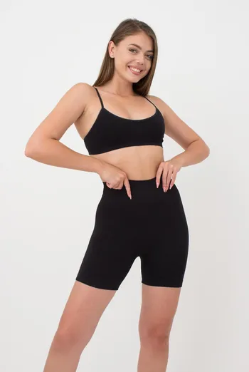 Шорти спортивні в рубчик Shorts rib wellness Giulia (black) Шорти спортивні в рубчик Shorts rib wellness Giulia (black)