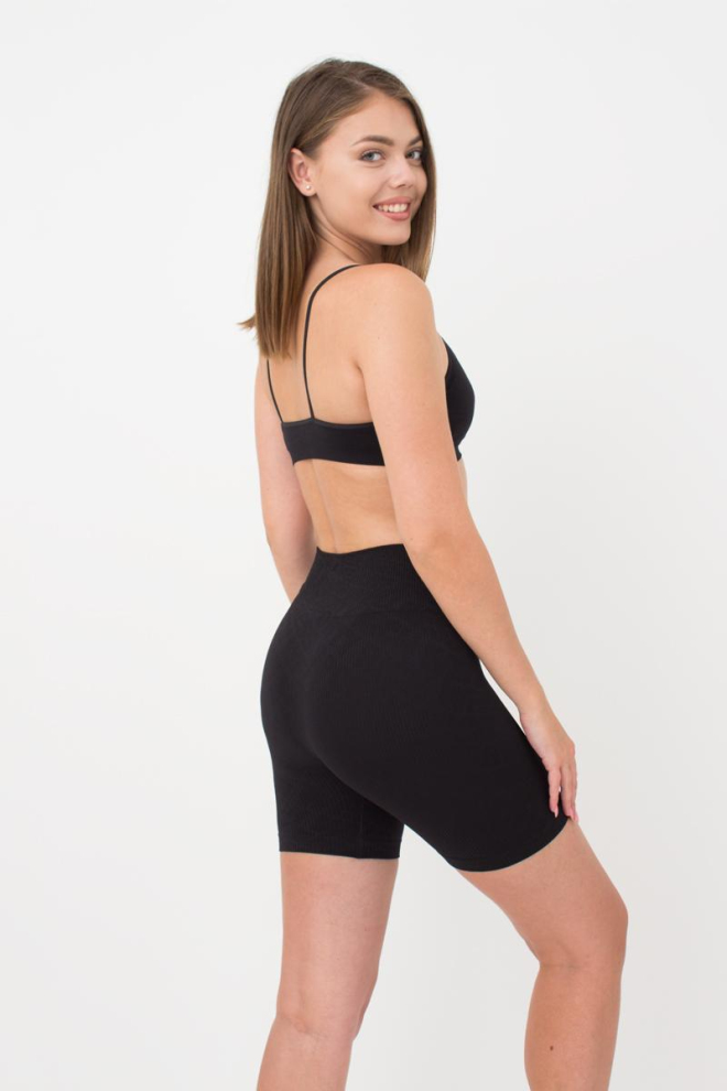 Шорти спортивні в рубчик Shorts rib wellness Giulia (black)