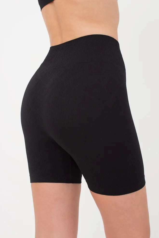 Шорты спортивные в рубчик Shorts rib wellness Giulia (black)