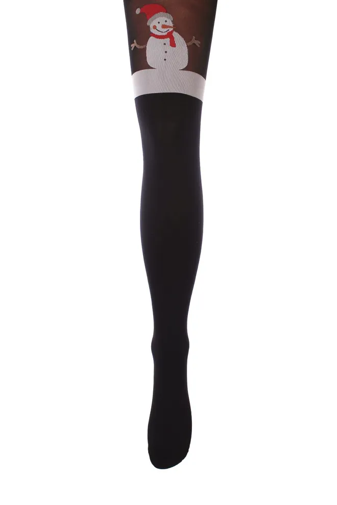 SNOWMAN Тематичні фантазійні колготки TM GIULIA (nero)