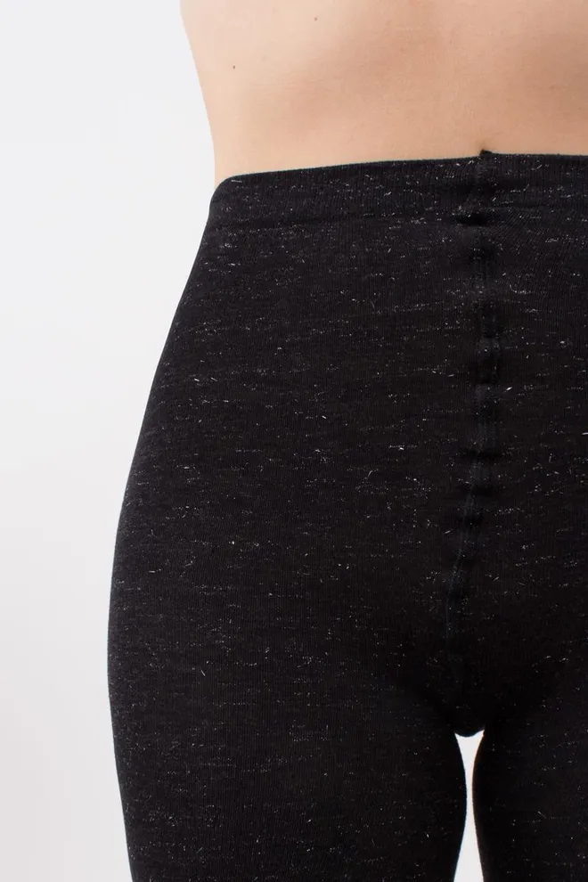 Теплі бавовняні колготки з люрексом SOFT COTTON LUREX Giulia (nero), чорний