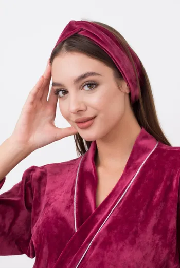 Пов'язка на голову Soft winter Giulia (burgundi)