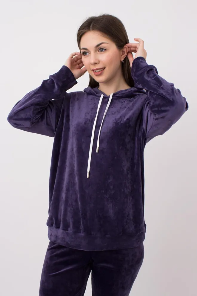 Свитшот с капюшоном женский Soft winter 4404/080 Giulia (eggplant)