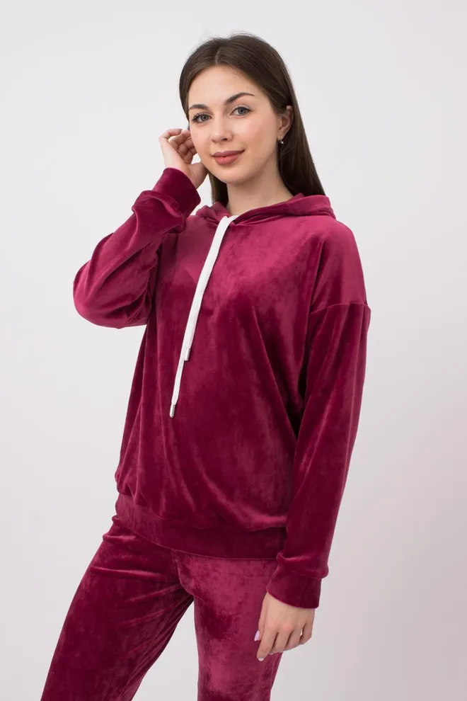 Свитшот с капюшоном женский Soft winter 4404/080 Giulia (burgundi)