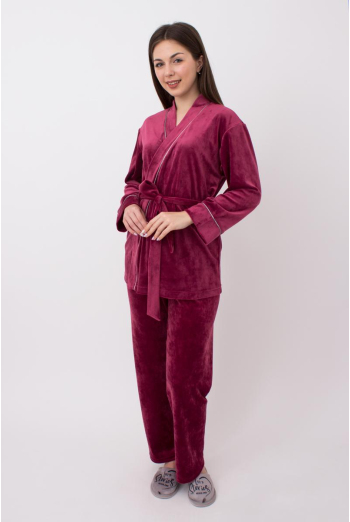Жакет жіночий з поясом Soft winter 4501/080 Giulia (burgundi)