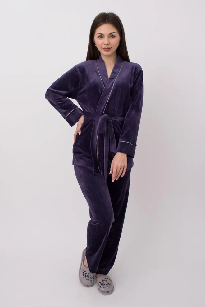 Жакет женский с поясом Soft winter 4501/080 Giulia (eggplant)