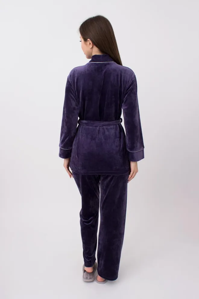 Жакет женский с поясом Soft winter 4501/080 Giulia (eggplant)