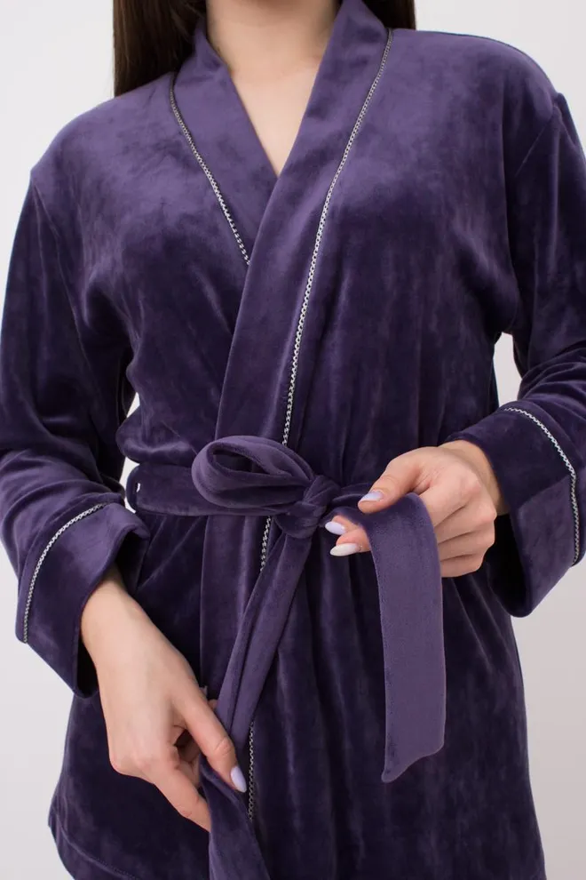 Жакет женский с поясом Soft winter 4501/080 Giulia (eggplant)