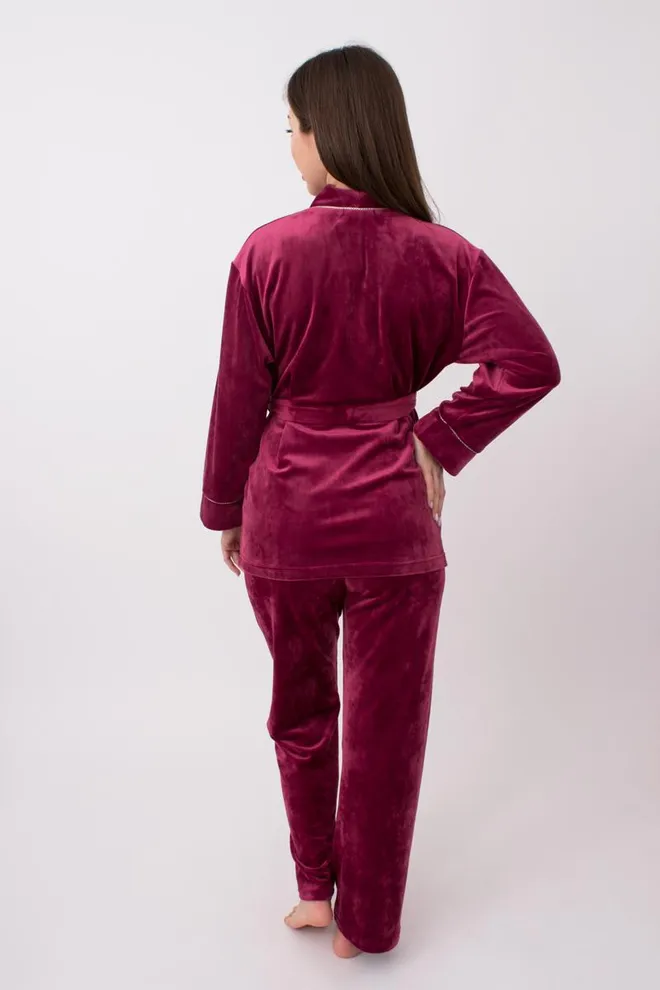 Жакет женский с поясом Soft winter 4501/080 Giulia (burgundi)