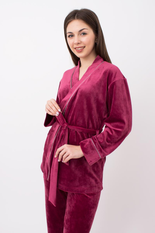 Жакет жіночий з поясом Soft winter 4501/080 Giulia (burgundi)