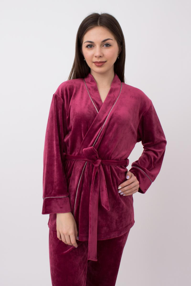 Жакет жіночий з поясом Soft winter 4501/080 Giulia (burgundi)
