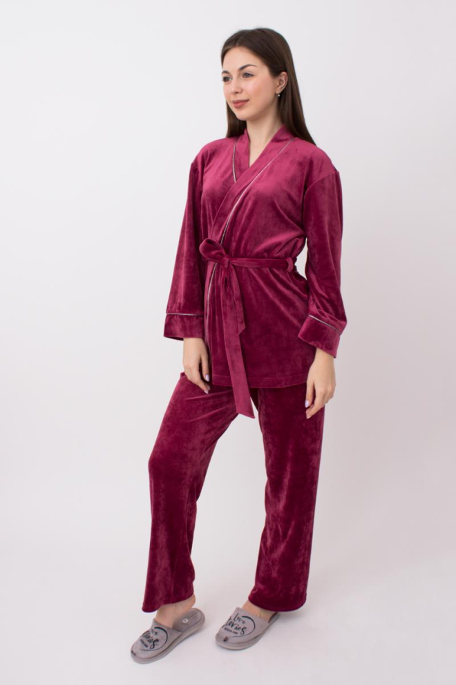 Жакет жіночий з поясом Soft winter 4501/080 Giulia (burgundi)