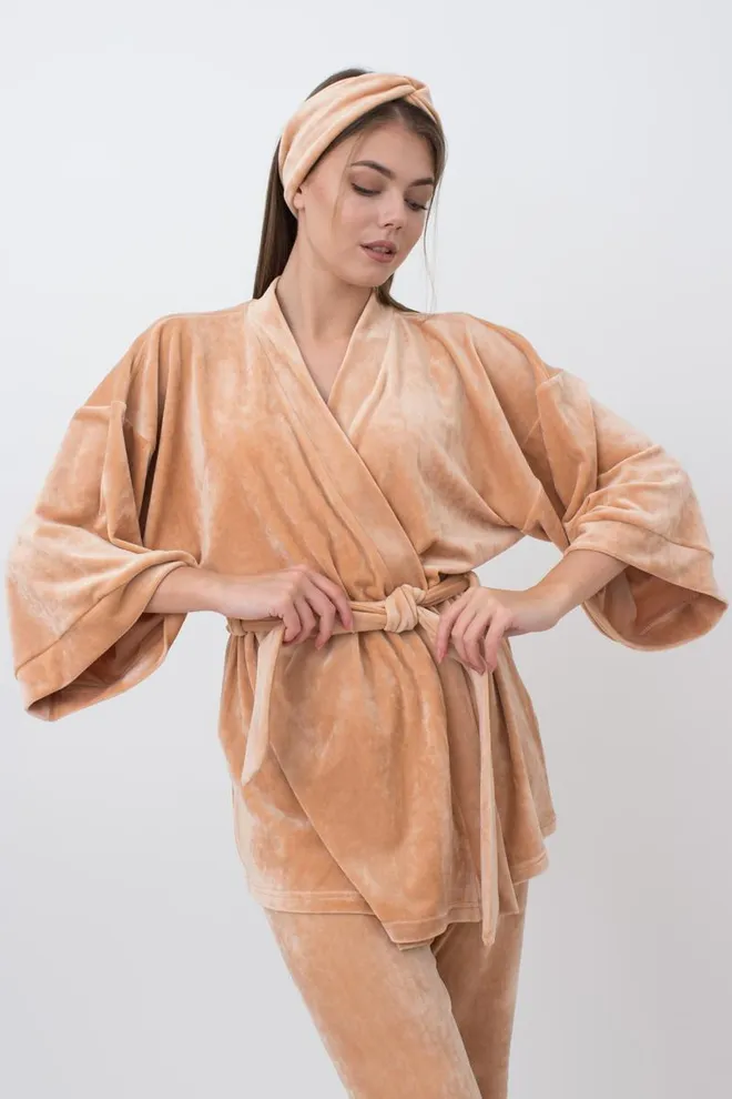 Жакет женский с поясом Soft winter 4502/080 Giulia (latte)