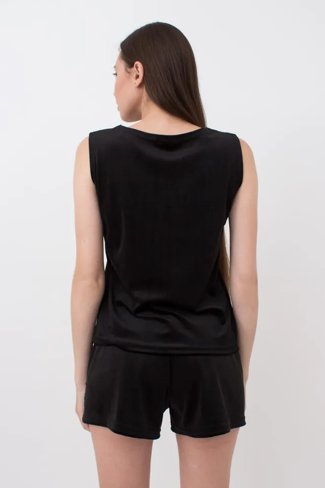 Пижама женская теплая с шортами SOFT WINTER 6037/081 Giulia (black), черный