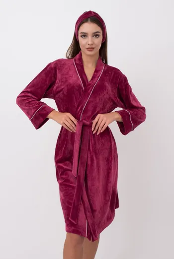 Xалат під пояс SOFT WINTER 7320/080 Giulia (burgundi), бордовий