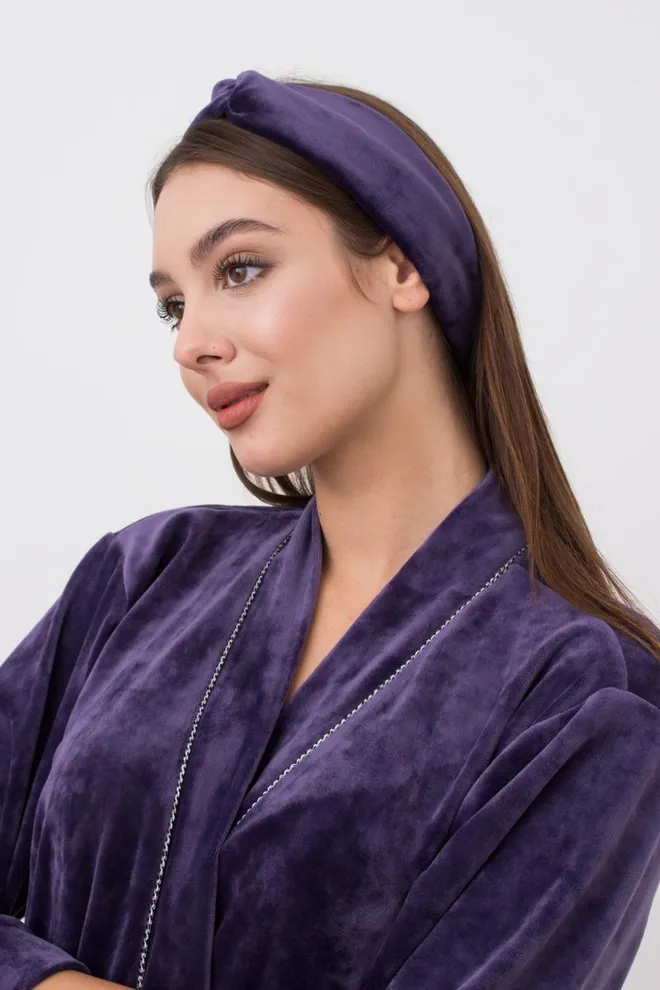 Пов'язка на голову Soft winter Giulia (eggplant)
