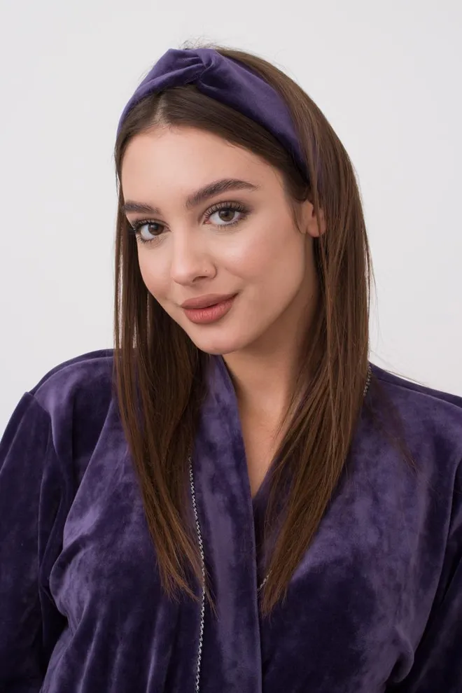 Пов'язка на голову Soft winter Giulia (eggplant)