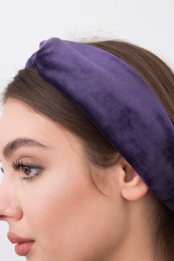 Пов'язка на голову Soft winter Giulia (eggplant)