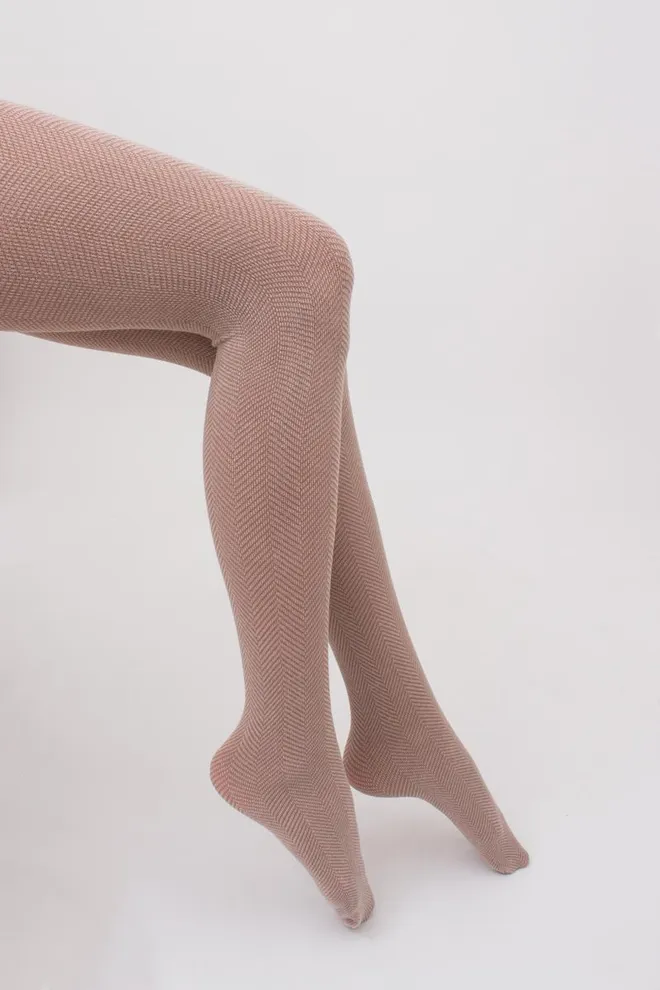 Колготки теплі з візерунком Split 180 den model 2 Giulia (moonlight), бежевий