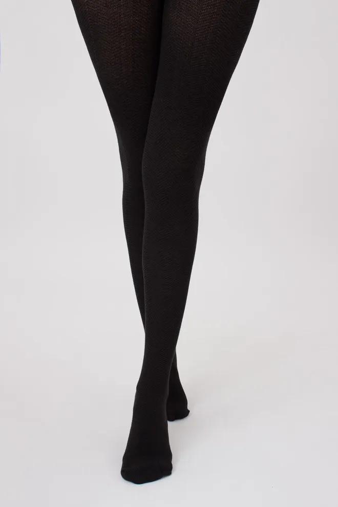 Колготки теплі з візерунком Split 180 den model 2 Giulia (pirate black)