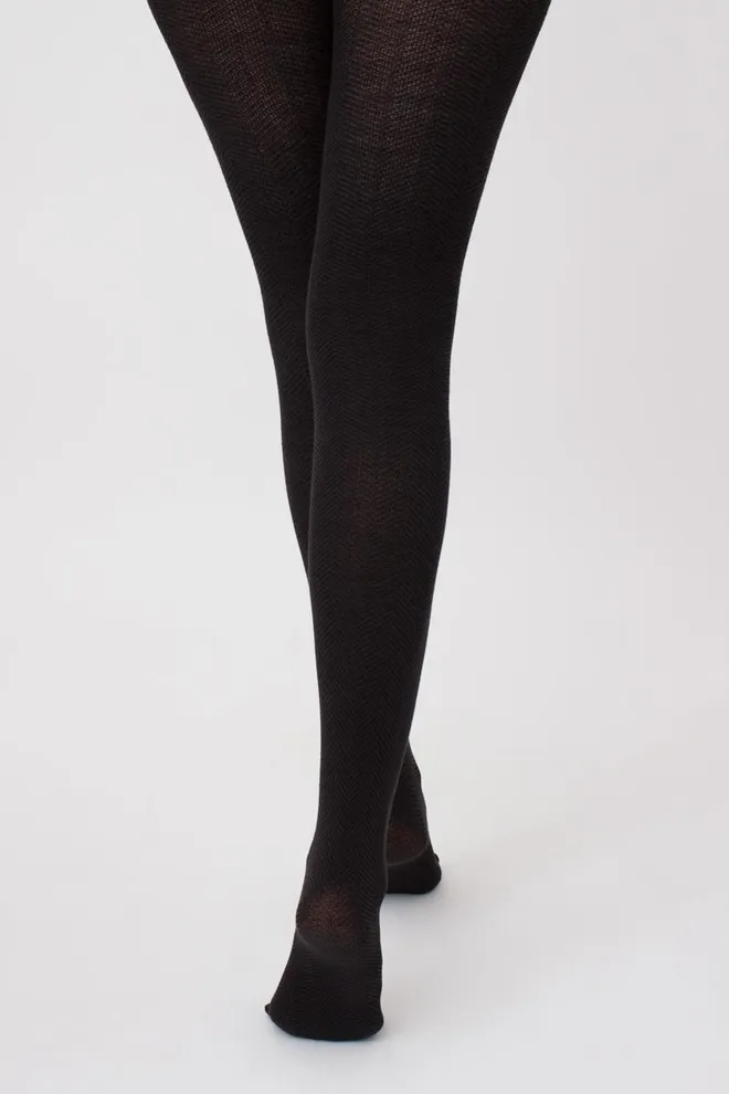 Колготки теплі з візерунком Split 180 den model 2 Giulia (pirate black)