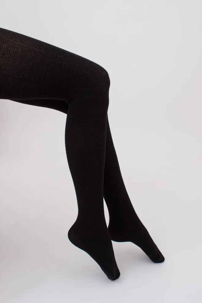 Колготки теплі з візерунком Split 180 den model 2 Giulia (pirate black)