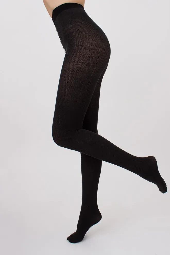 Колготки теплі з візерунком Split 180 den model 2 Giulia (pirate black)