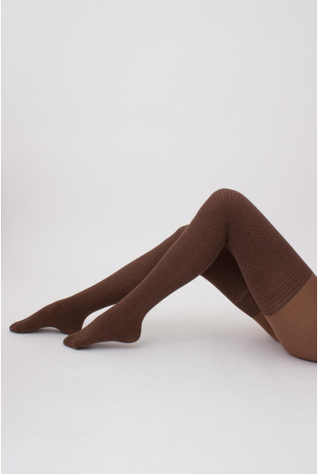 Колготки теплые с узором Split 180 den model 4 Giulia (camel) Колготки теплые с узором Split 180 den model 4 Giulia (camel)