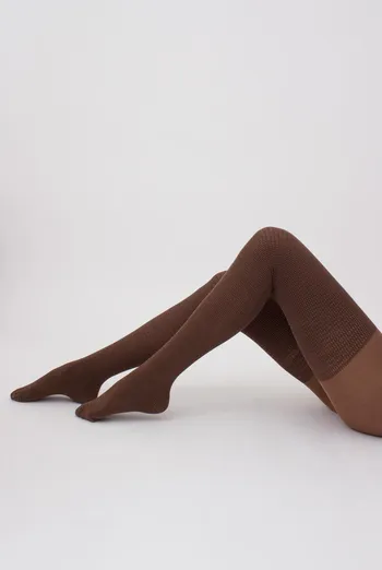 Колготки теплі з візерунком Split 180 den model 4 Giulia (camel)