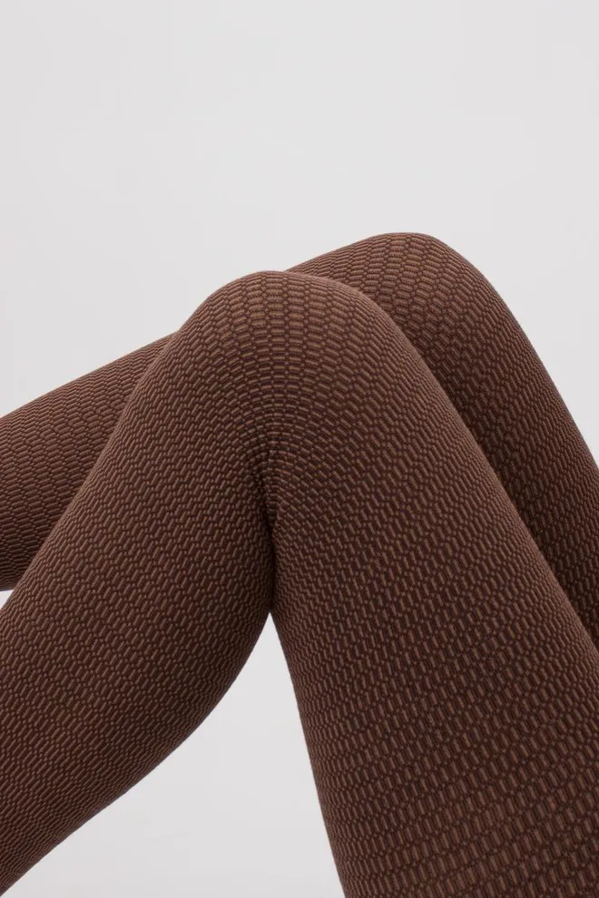 Колготки теплые с узором Split 180 den model 4 Giulia (camel)