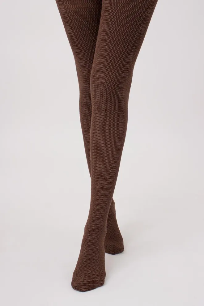 Колготки теплые с узором Split 180 den model 4 Giulia (camel)