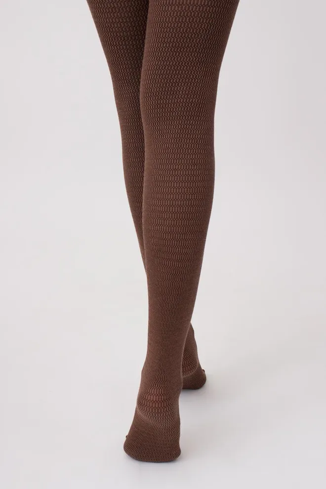 Колготки теплые с узором Split 180 den model 4 Giulia (camel)