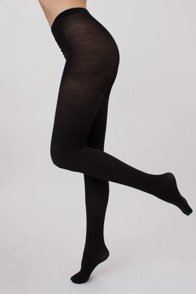Колготки теплые с узором Split 180 den model 4 Giulia (pirate black)
