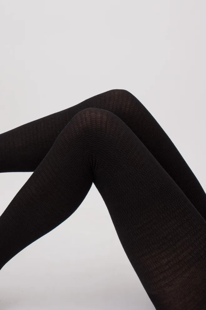 Колготки теплые с узором Split 180 den model 4 Giulia (pirate black)