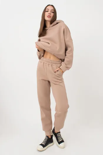 Женские спортивные штаны хлопковые на флисе Sport Style 4305/170 (beige)