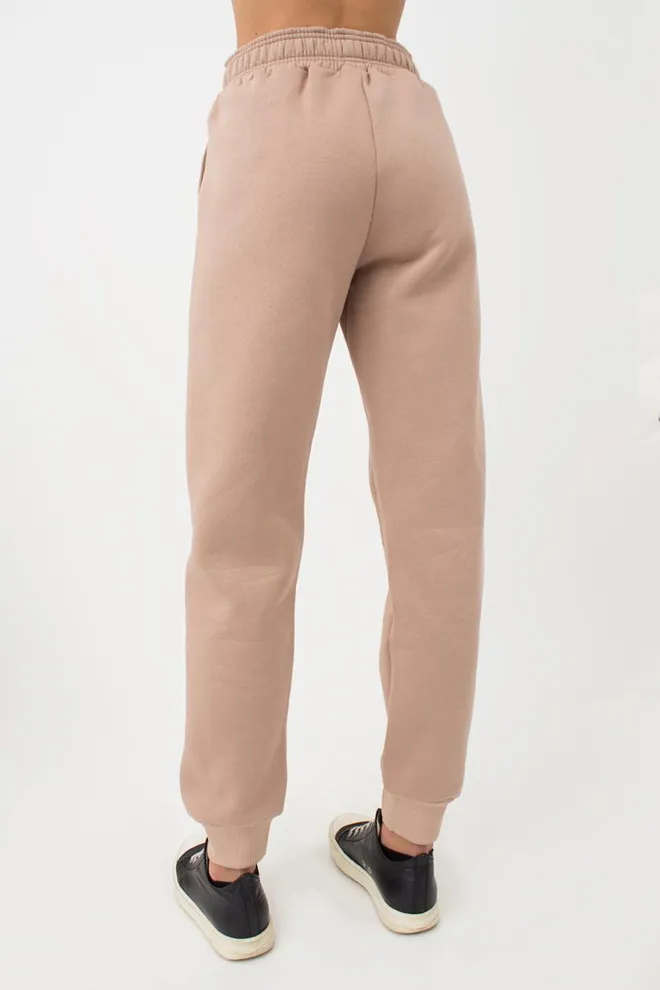 Женские спортивные штаны хлопковые на флисе Sport Style 4305/170 (beige)