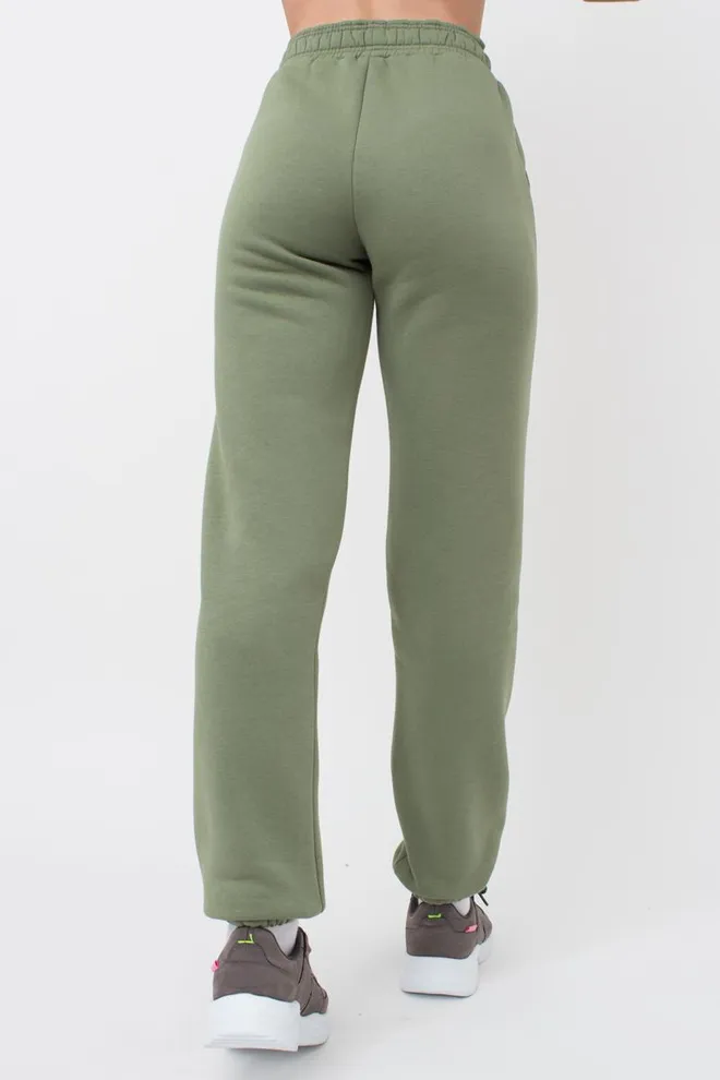 Штаны теплые на флисе с манжетами SPORT STYLE 4312/170 Giulia (olive), зеленый