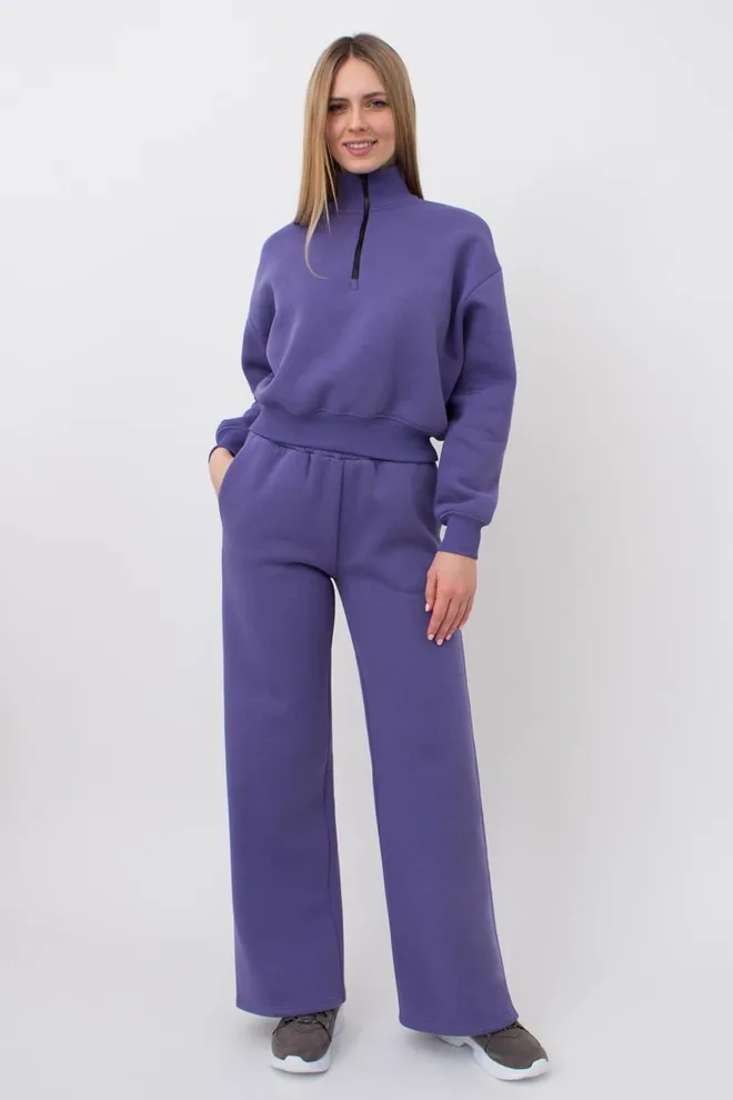 Широкие штаны на флисе SPORT STYLE 4323/170 Giulia (plum), фиолетовый