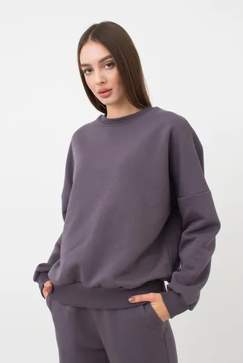 Женский свитшот оверсайз из хлопка на флисе Sport Style 4413/170 Giulia (grey) Женский свитшот оверсайз из хлопка на флисе Sport Style 4413/170 Giulia (grey)