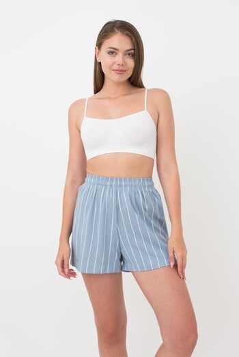 Жіночі бавовняні шорти Spring flowers 4212/040 Giulia (blue/stripe)