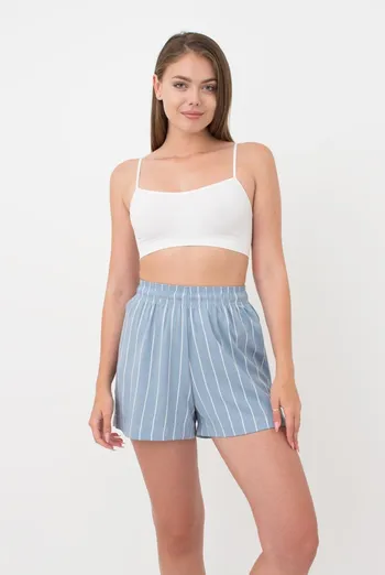 Женские хлопковые шорты Spring flowers 4212/040 Giulia (blue/stripe)