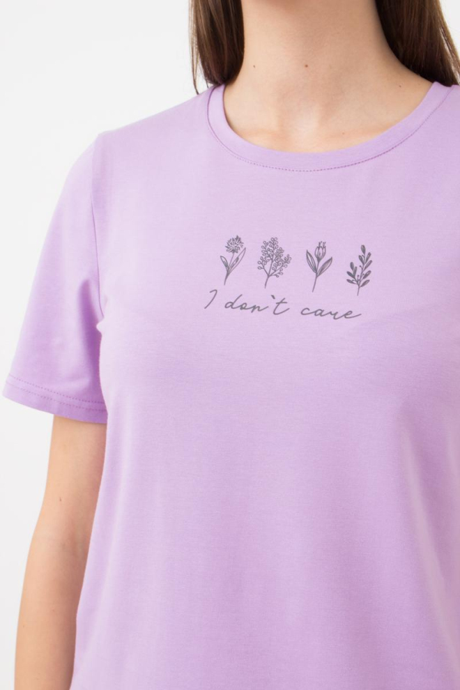 Жіноча бавовняна піжама Spring flowers 6122/010 Giulia (lilac)