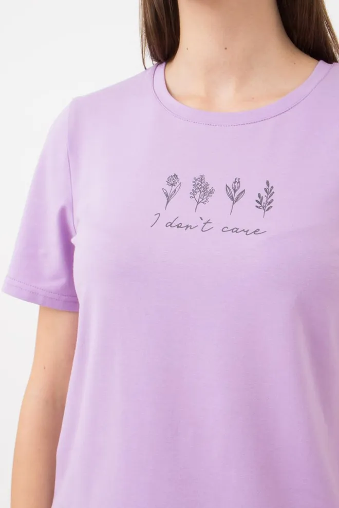 Женская хлопковая пижама Spring flowers 6122/010 Giulia (lilac)