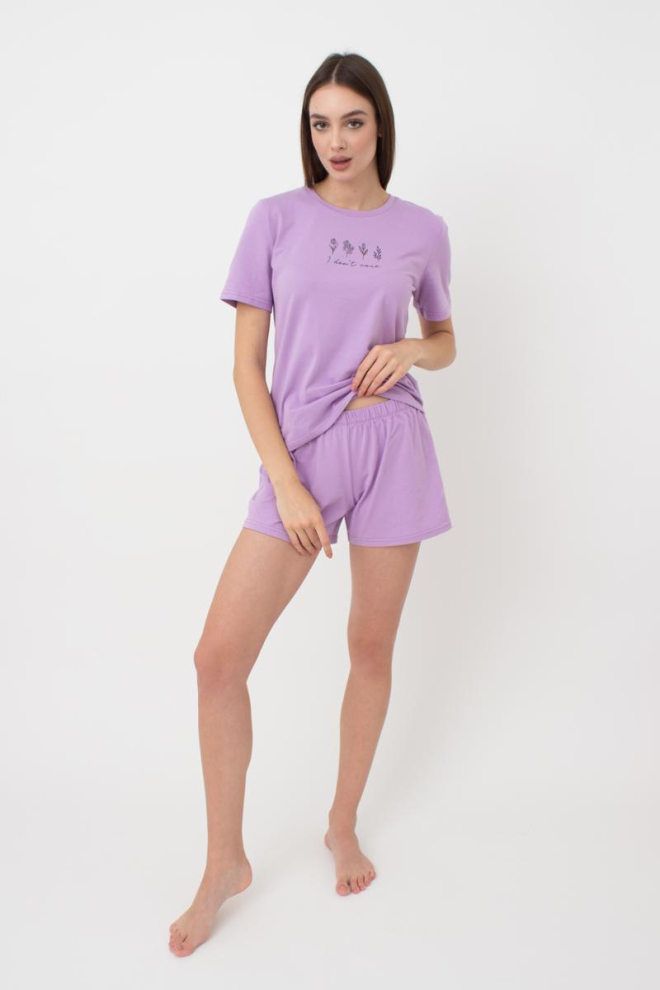 Жіноча бавовняна піжама Spring flowers 6122/010 Giulia (lilac)