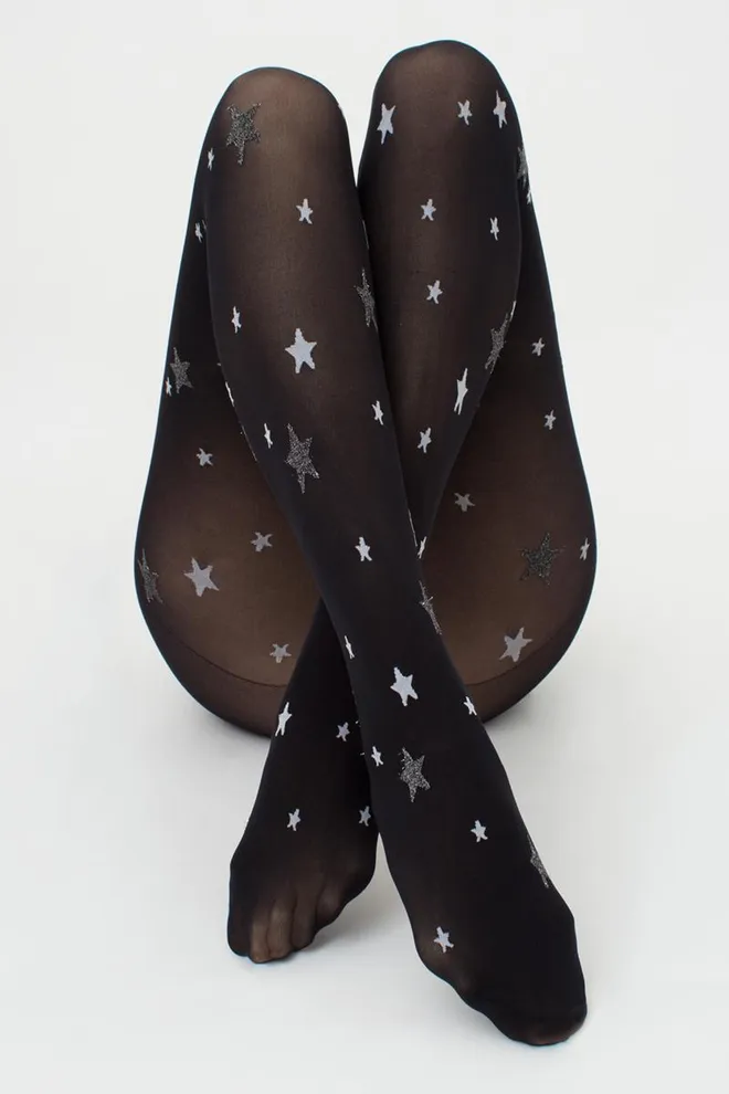 Колготки з люрексом і написом Star Tights 60 den Giulia (black)