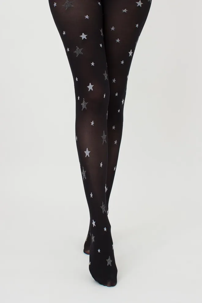 Колготки з люрексом і написом Star Tights 60 den Giulia (black)