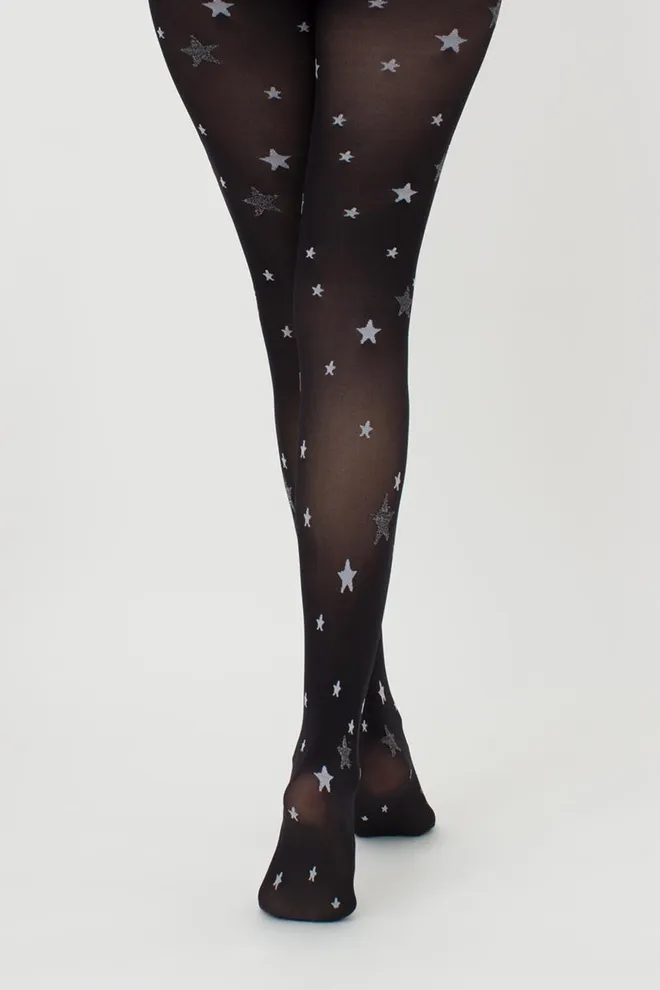 Колготки з люрексом і написом Star Tights 60 den Giulia (black)